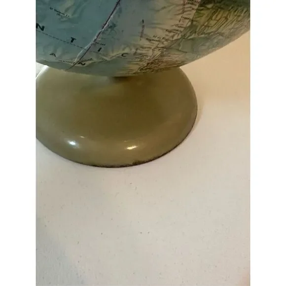 Vintage Rand McNally  Rotatable Desk Metal Stand World Portrait Globe - Picture 3 of 9